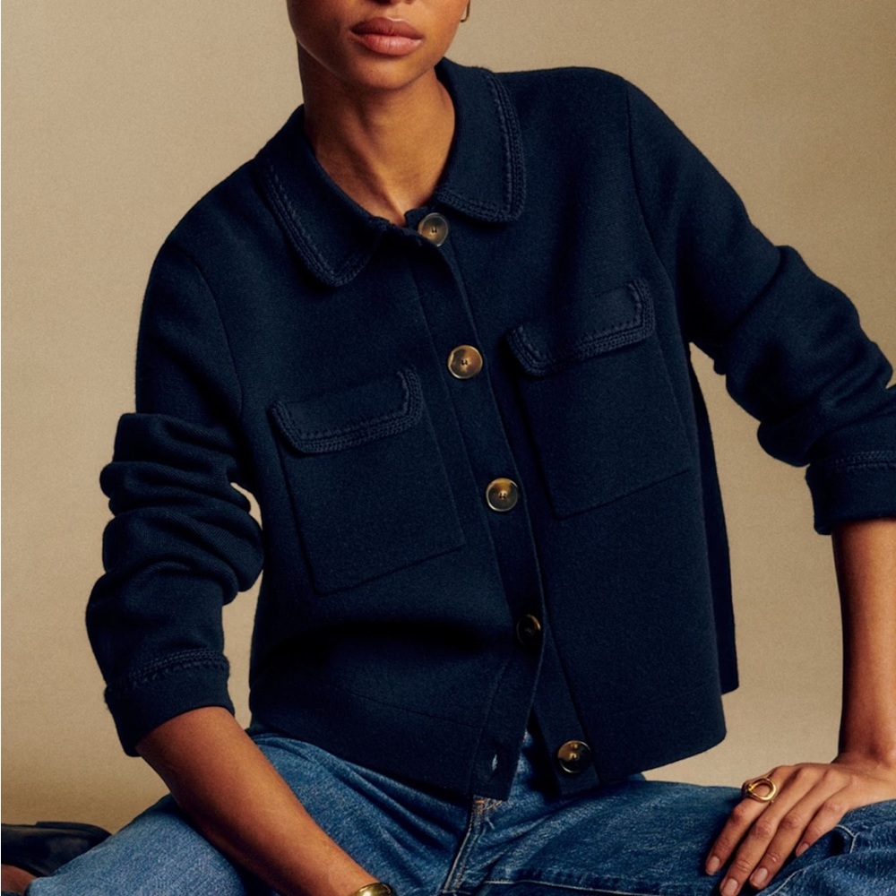 Sézane Navy Betty Cardigan